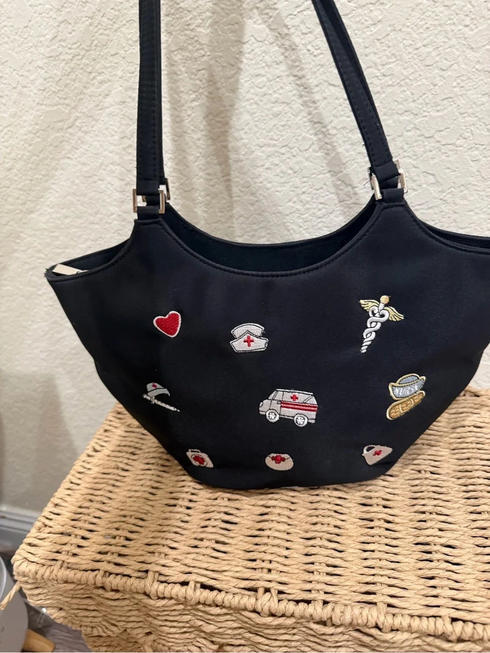 Black Nurse-Themed Tote Bag - Unbranded